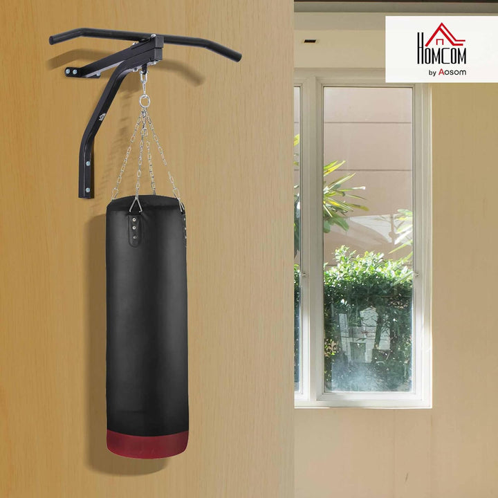 HOMCOM 2-1 Design Boxsackhalterung Wandhalterung Boxsack Sandsack Halterung bis 130 kg Tragkraft Auf
