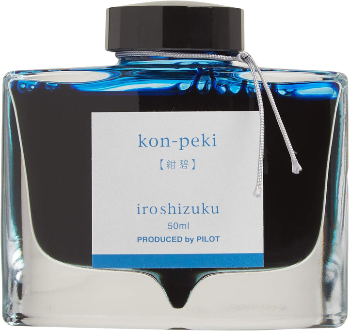 Pilot Iroshizuku 69212 Füllfederhalter-Tinte, Kon-Peki, Dunkelblau (Türkisblau), 50 ml Flasche cerul