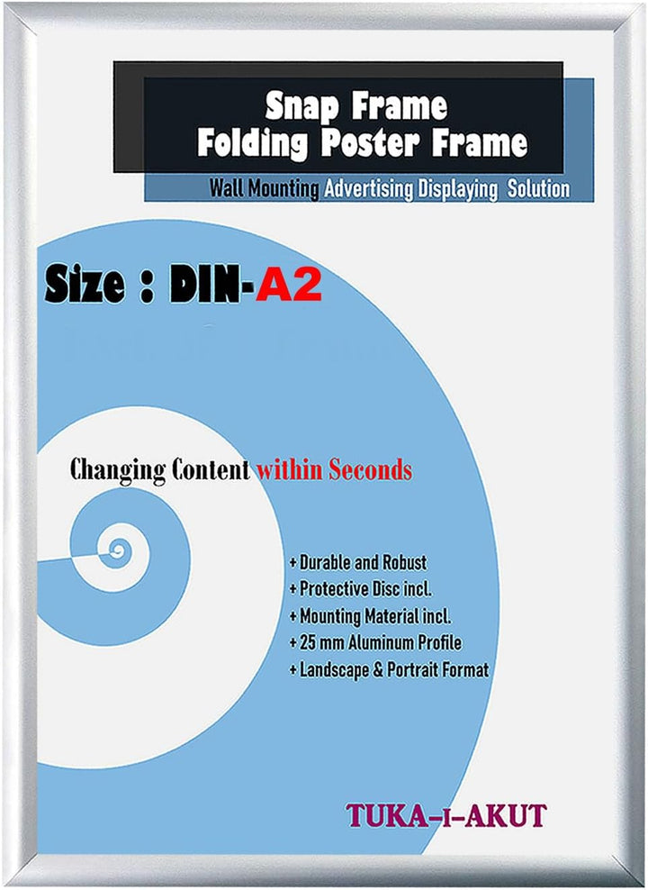 TUKA-i-AKUT 10er A2 Klapprahmen aus Aluminium 25 mm Profil, Plakatrahmen Wechselrahmen Poster Rahmen