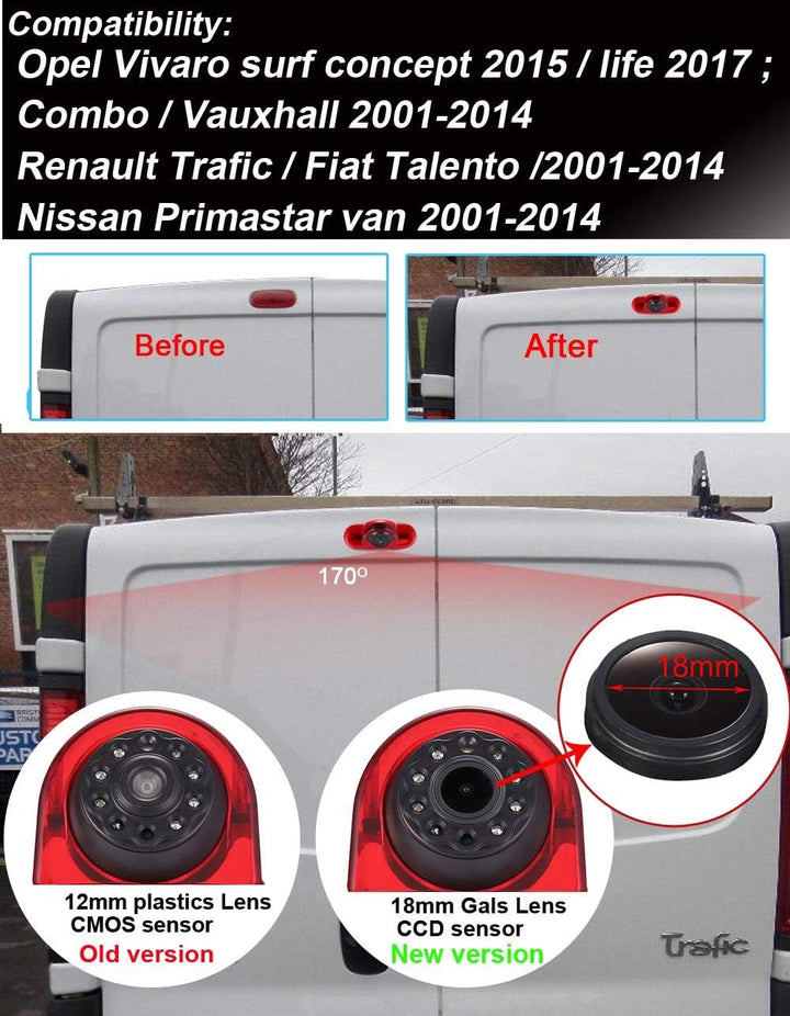 Navinio 1280x720 Pixels Auto Dritte Dach Top Mount Bremsleuchte Kamera Bremslicht Rückfahrkamera für