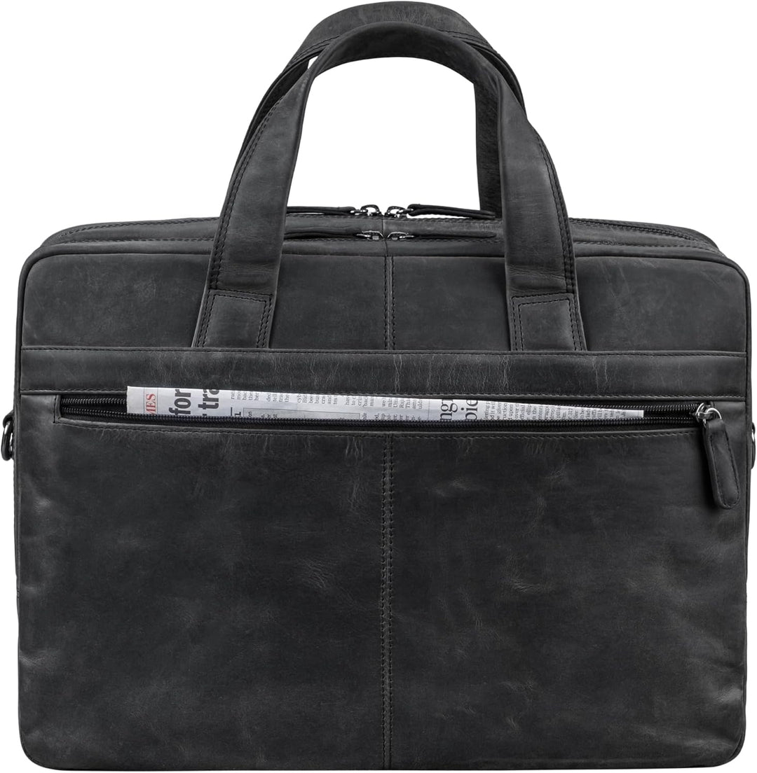 STILORD 'Lias' Echtleder Umhängetasche für Herren - Stilsicher ins nächste Meeting Carbon - Grau, Ca