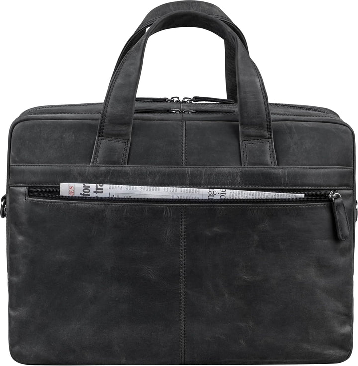 STILORD 'Lias' Echtleder Umhängetasche für Herren - Stilsicher ins nächste Meeting Carbon - Grau, Ca