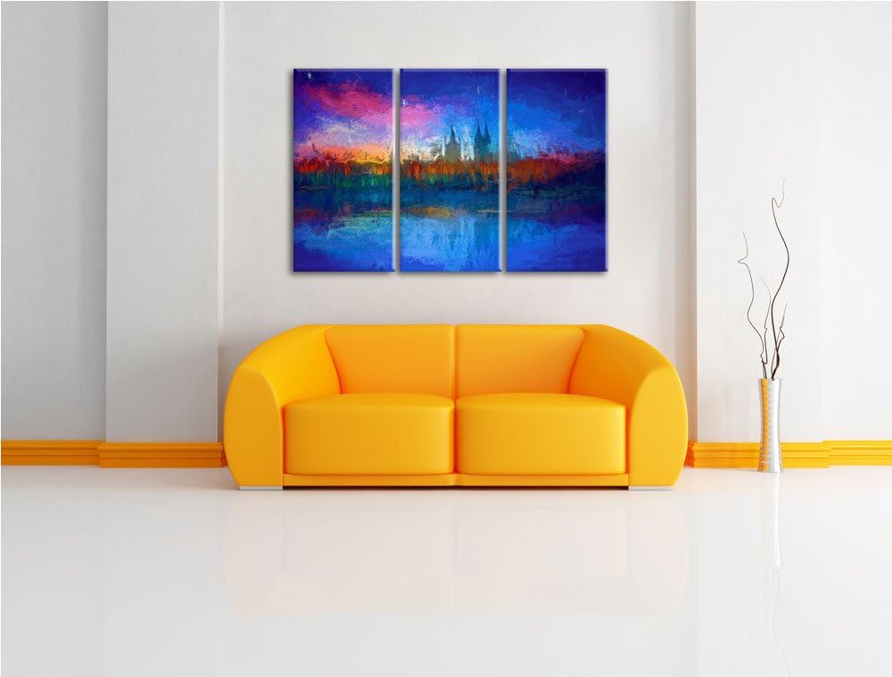 Polarlichter über der Skyline von Köln Spezial 3-Teiler Leinwandbild 120x80 Bild auf Leinwand, XXL r