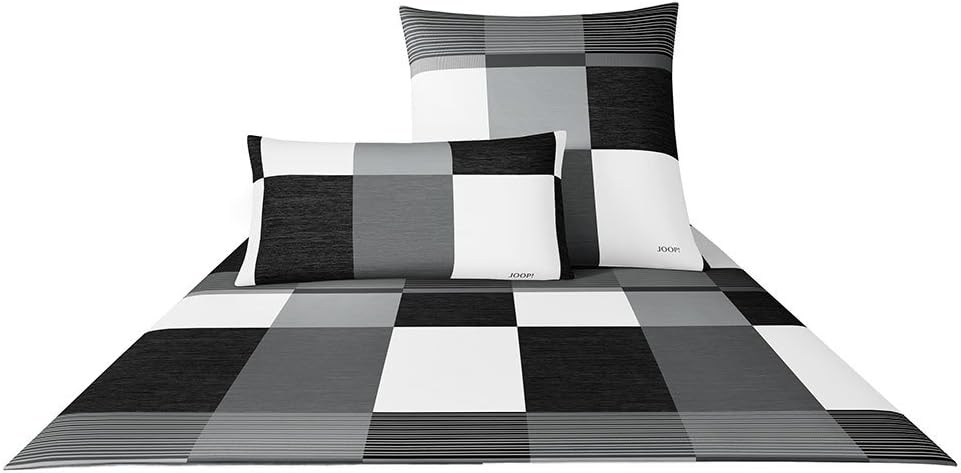 Joop! Bettwäsche Plaza Squares 4051 schwarz-weiss - 0 80x80 cm - 135x200 cm 80x80 cm - 135x200 cm Sc