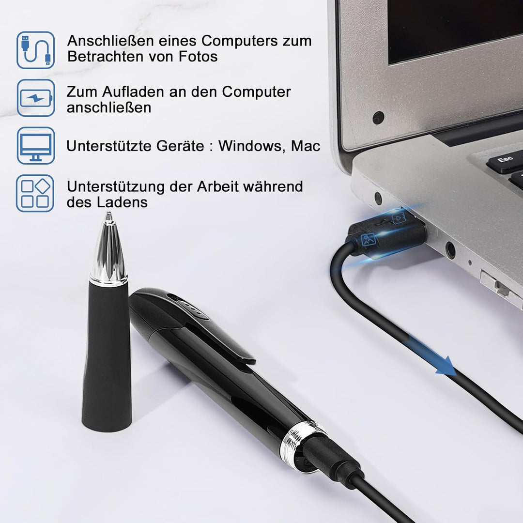 FINSUI Mini Kamera 32GB 1080P überwachung Kamera Tragbare kleine Überwachungskamera Stiftkamera Kame