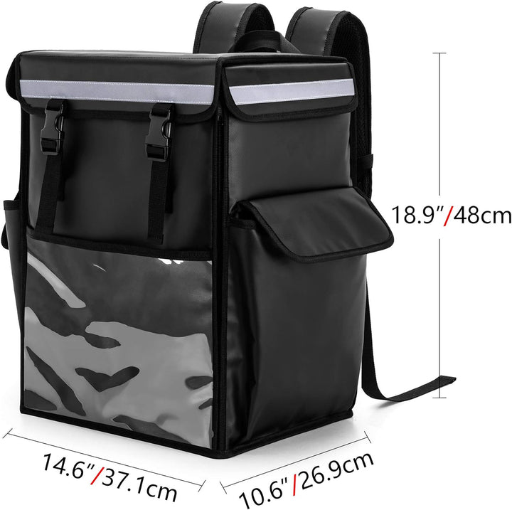 Trunab Food Delivery Rucksack Schwarz, Isolierte Kühltasche Lebensmittel Transport, Öffnendes Oberte