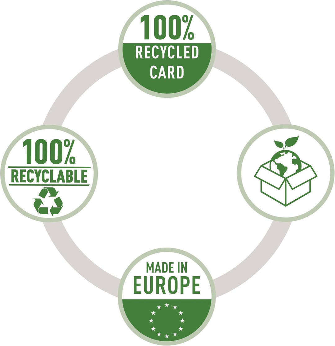 Leitz Recycle Ordnungsmappe A4, 6er Pack, Projektmappe mit 6 Fächern mit Index, Recycle Serie, Blau,