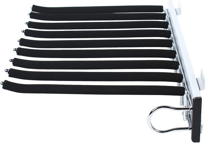 BJTDLLX Schrank Herausziehen Hosen-Rack Ausziehbar Hosenbügel Hose Kleiderbügel, 9 Schalhalter Kleid