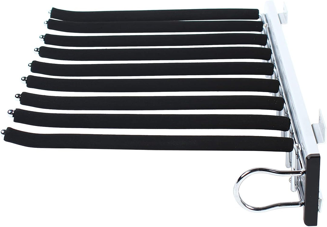 BJTDLLX Schrank Herausziehen Hosen-Rack Ausziehbar Hosenbügel Hose Kleiderbügel, 9 Schalhalter Kleid