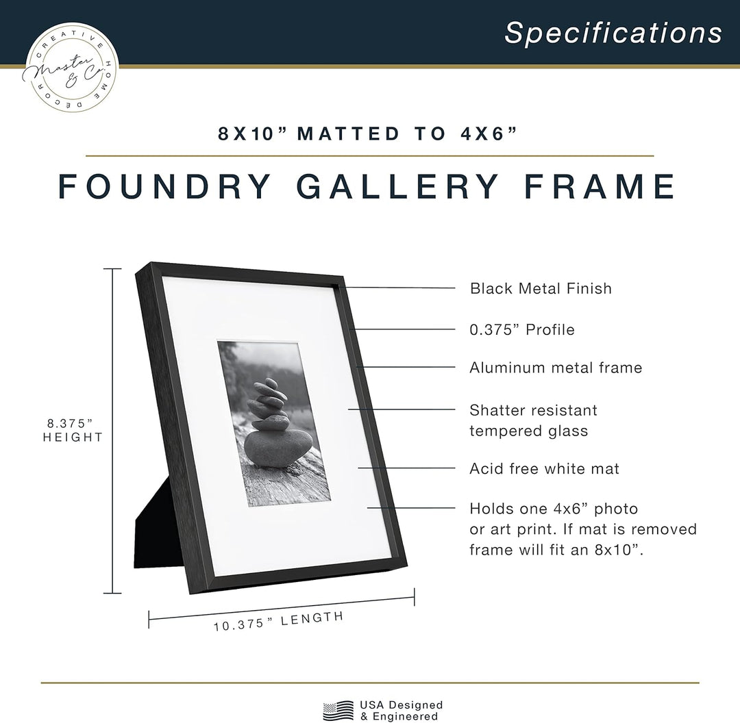 MCS Foundry Gallery Wandrahmen Galeriewandrahmen, schwarz, 8 x 10 in matted to 4 x 6 in 8 x 10 in ma