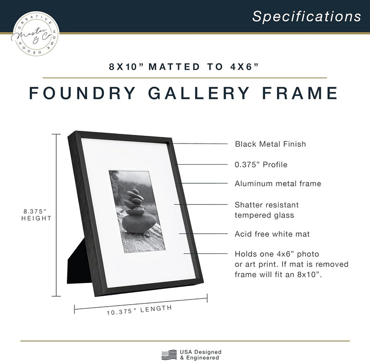 MCS Foundry Gallery Wandrahmen Galeriewandrahmen, schwarz, 8 x 10 in matted to 4 x 6 in 8 x 10 in ma