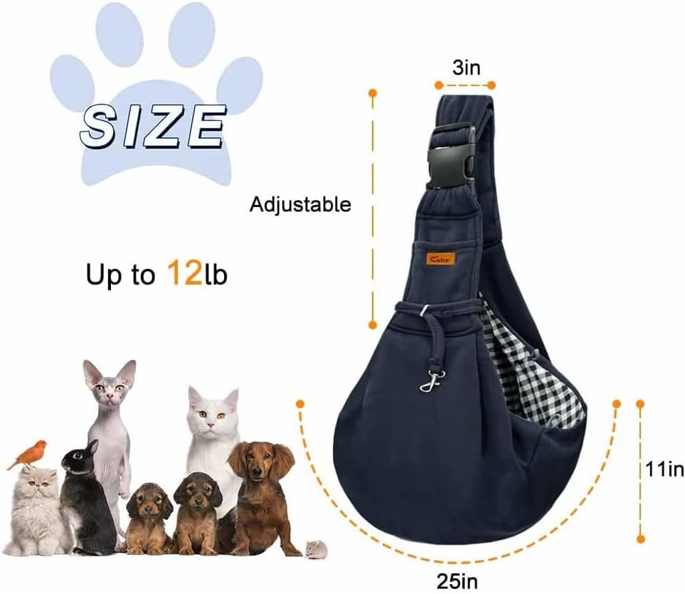 CUBY Hundetragetasche, Sommer Hund Tragetasche, Atmungsaktiv und verstellbar Haustier-Schlinge Trage