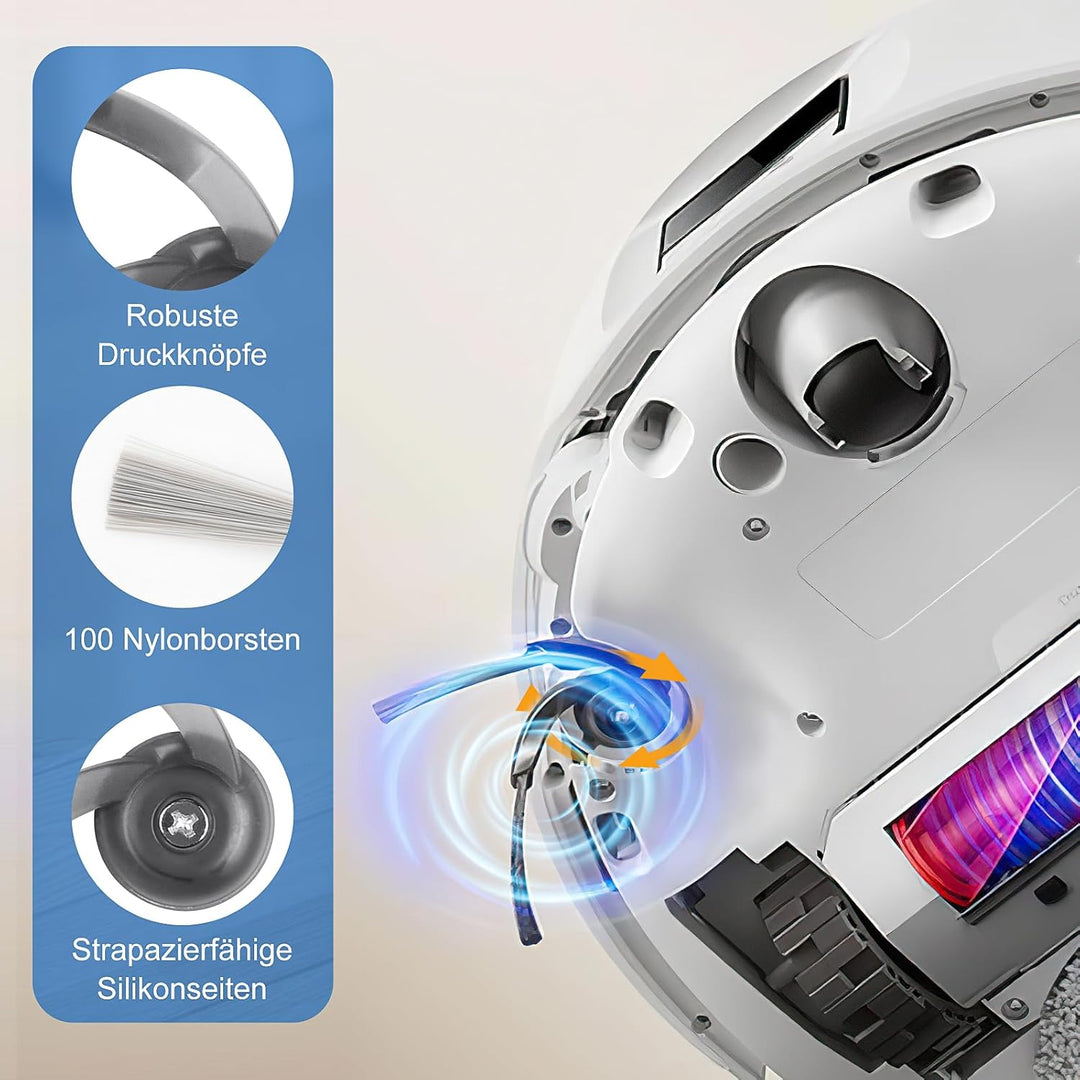 NIXOOT 21 Stück Zubehörset für Roborock Qrevo Curv Saugroboter, Ersatzteile 1 Hauptbürste 6 Staubbeu