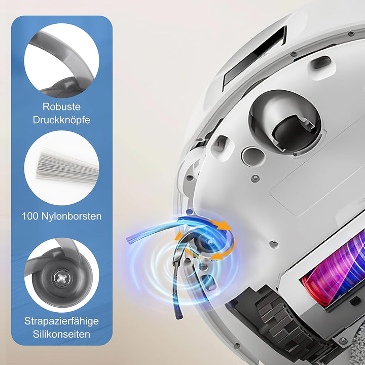 NIXOOT 21 Stück Zubehörset für Roborock Qrevo Curv Saugroboter, Ersatzteile 1 Hauptbürste 6 Staubbeu