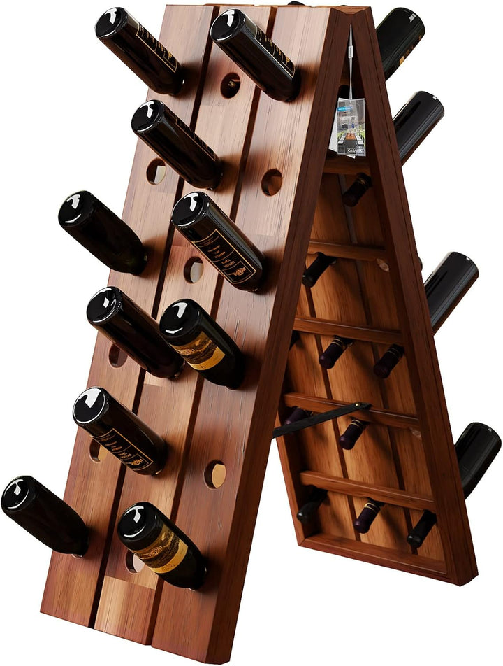Casaria Weinregal für 36 Flaschen 87x 55x 39cm Akazien Holz Freistehend Klappbar Keller Küche Wohnzi