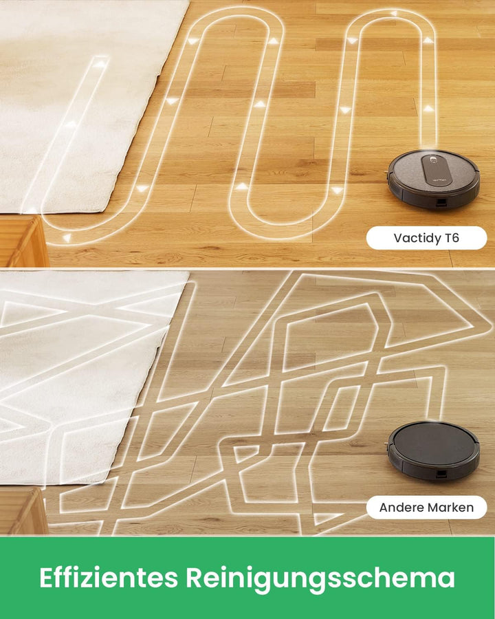 Vactidy Nimbel T6 Saugroboter mit 2800 Pa Saugkraft,120 Min Laufzeit,Staubsauger Roboter mit Alexa&G