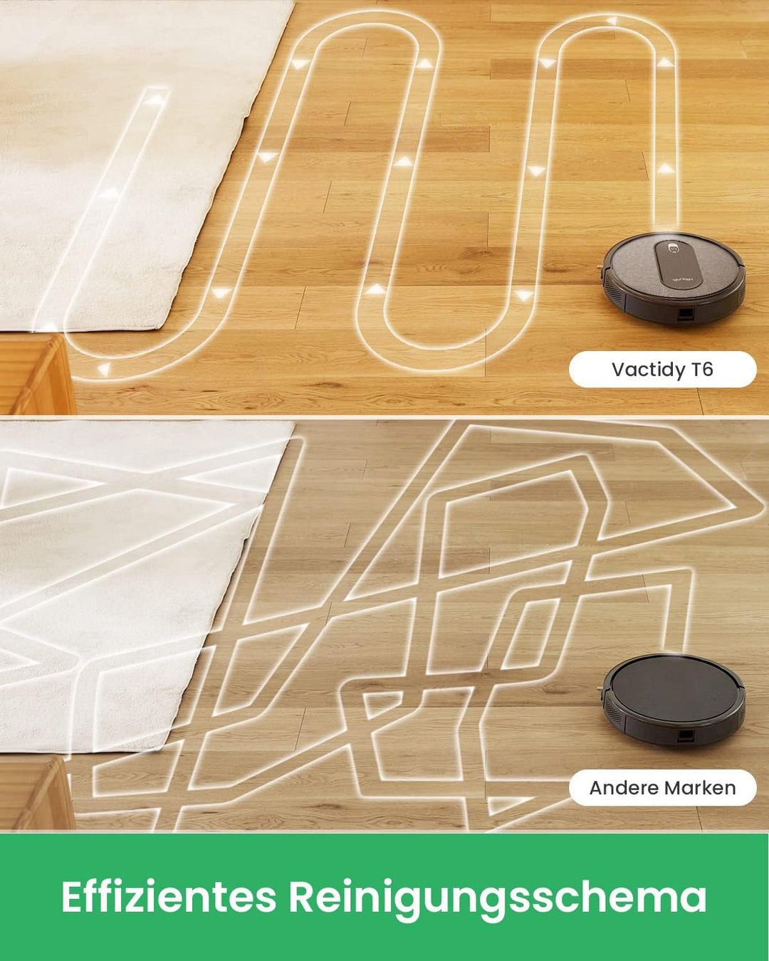 Vactidy Nimbel T6 Saugroboter mit 2800 Pa Saugkraft,120 Min Laufzeit,Staubsauger Roboter mit Alexa&G