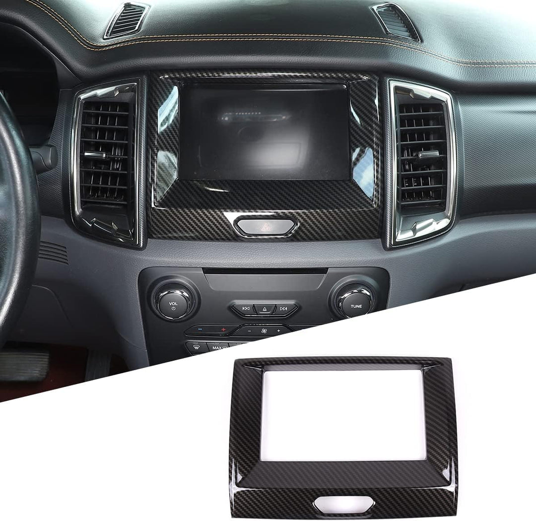 Carobon Glasfaser Stil ABS Navigation GPS Panel Dekoration Rahmen für Ford Ranger Everest Endeavor 2