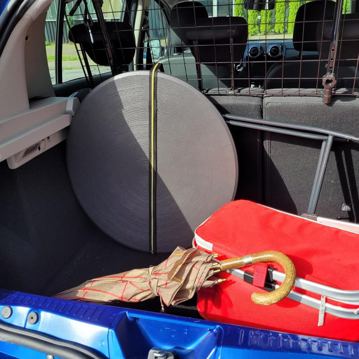 TRUTZHOLM Gartentisch rund Holzoptik grau Ø 60cm klappbar standfest robust Balkontisch Beistelltisch