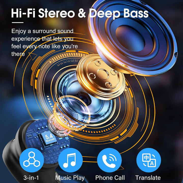 Conyat AI Kopfhörer Übersetzer, 3-in-1Echtzeit Sprachübersetzer Kopfhörer 164 Sprachen mit App, 6 Üb