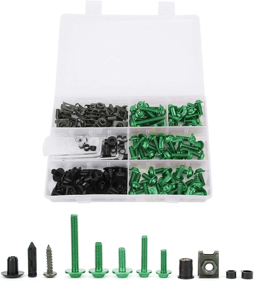 Verkleidungsschraubensatz, 198 Stück/Set Verkleidungsschrauben der Windschutzscheibe M5 M6 Schrauben