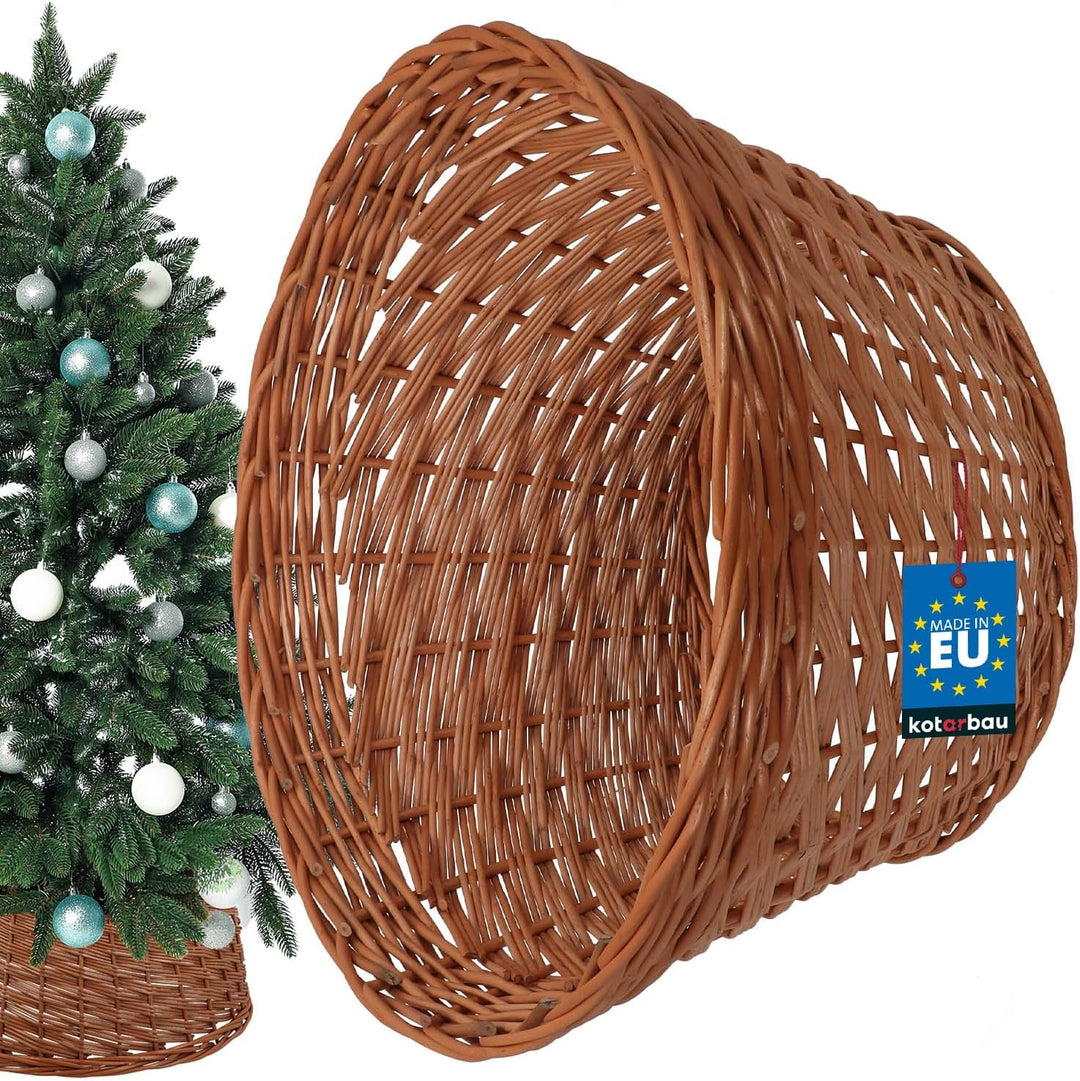 KOTARBAU® Weihnachtsbaum Rock aus Weide Ø 45 cm, Naturfarbe Christbaumständer aus Rattan Natur, Weih