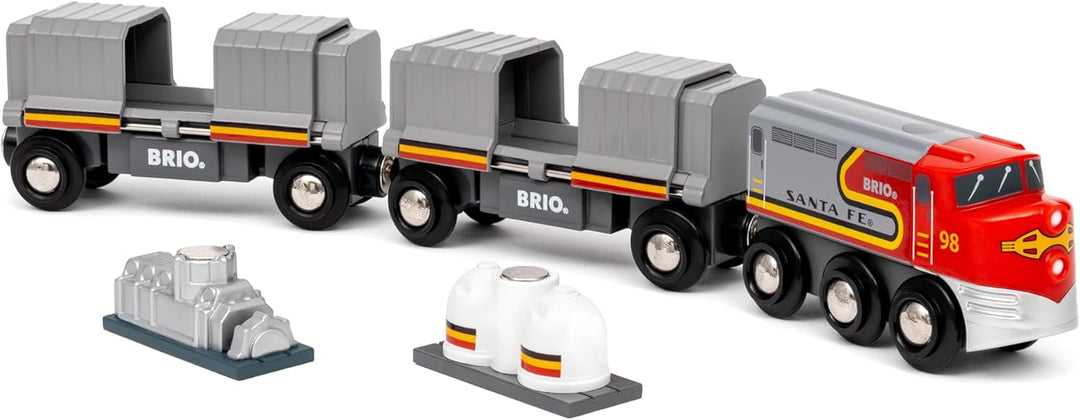BRIO World 36089 - Trains of The World - Santa Fe Zug - Spielzeugzug Holzeisenbahn Zubehör - Eisenba