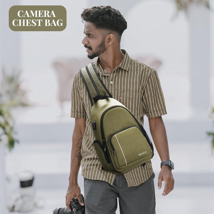 BAIGIO Multifunktional Kamerarucksack DSLR Kameratasche Fotorucksack Brusttasche Wasserabweisend Kam