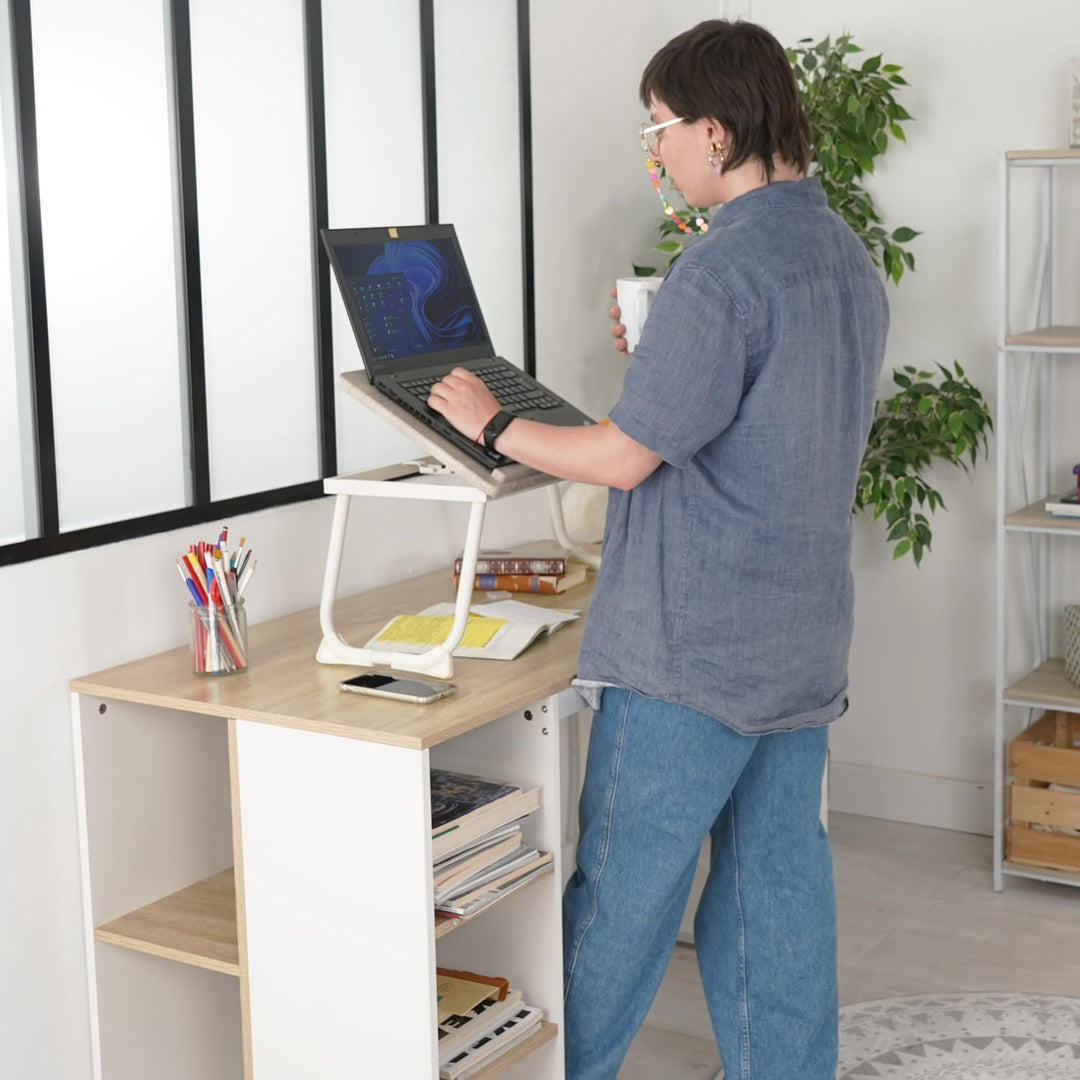 MEUBLE COSY Betttablett Frühstückstablett Laptoptisch Höhenverstellbar mit klappbaren Beinen Betttis