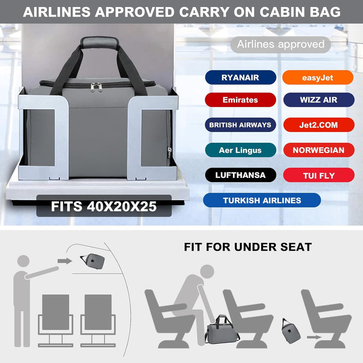 KONO Mittelgross Reisekoffer Set Gepäcksets 2 Teilig, 65cm Mitte Trolley Koffer mit Ryanair Reisetas