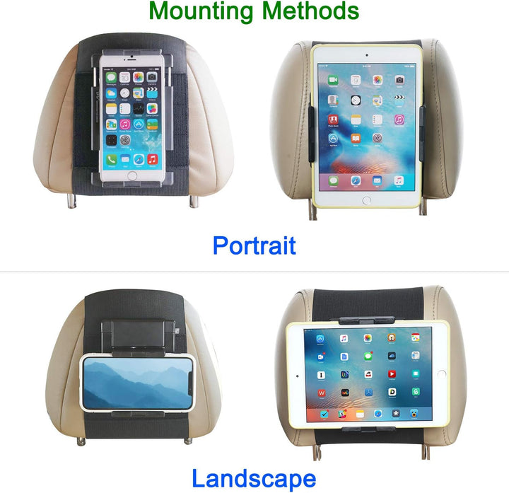 TFY KFZ-Halterung, Auto-Kopfstützen-Halterung für Handys und Tablets, kompatibel mit Geräten mit ein