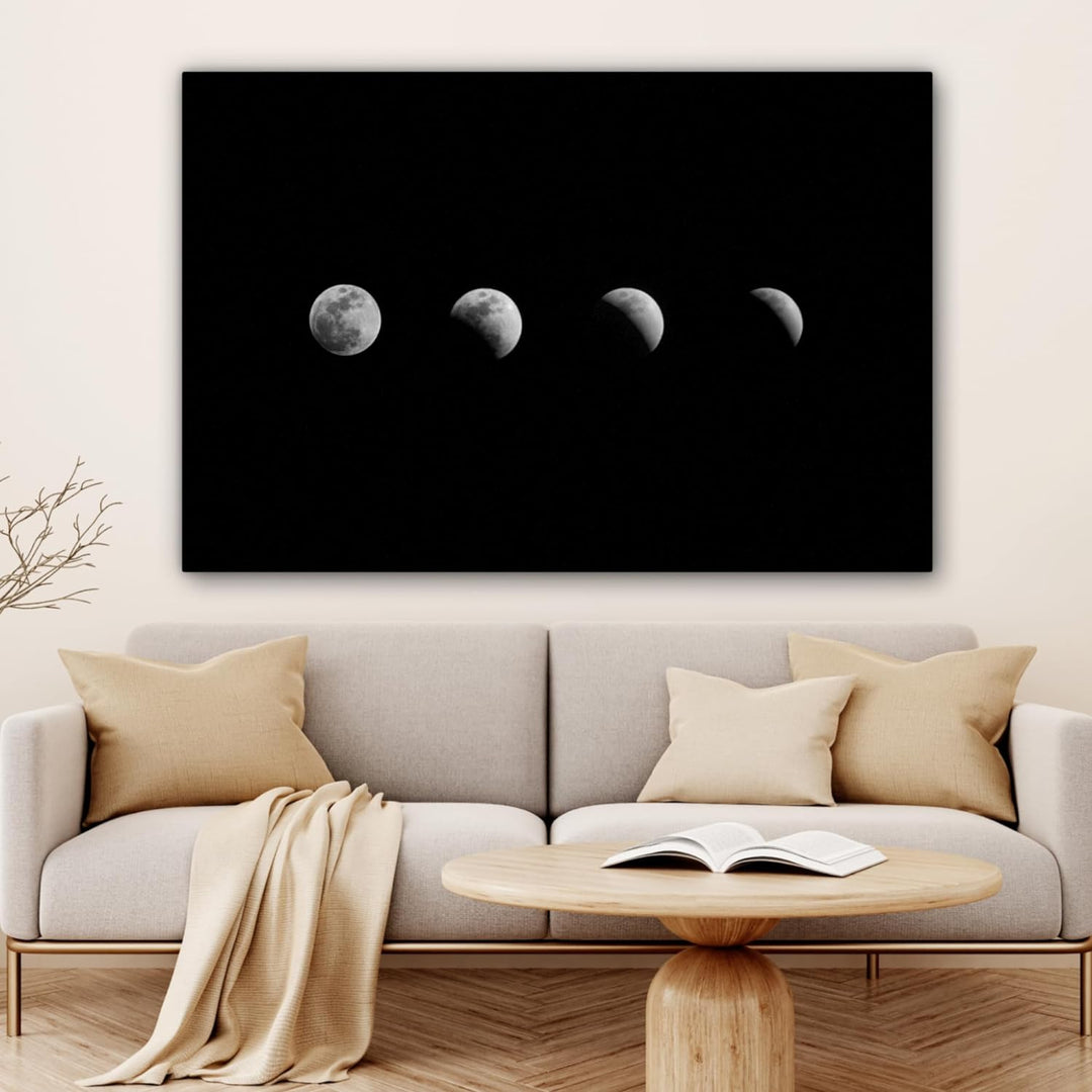 MuchoWow© Leinwand Schwarz Gross 120x80 cm XXL Deko Schlafzimmer Aesthetic Leinwandbilder Wohnzimmer