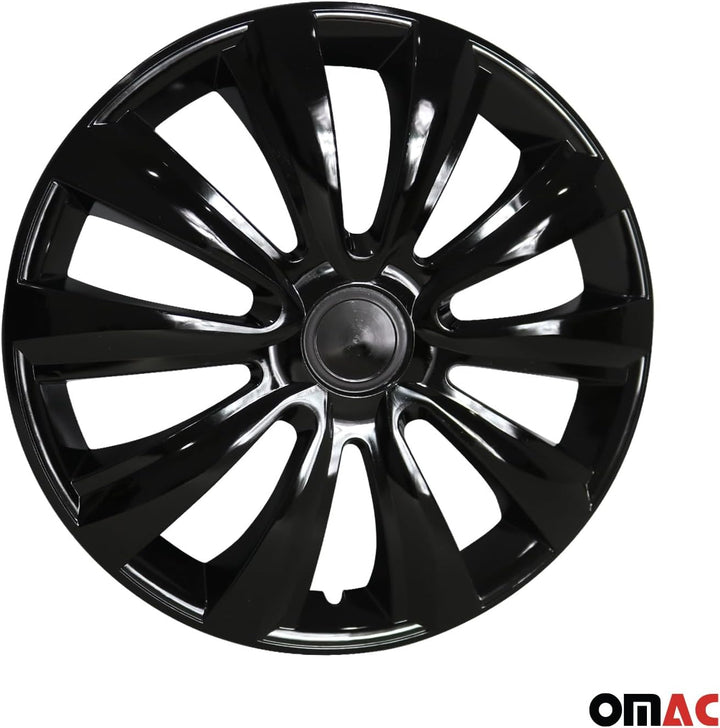 OMAC 4X Radkappen Radzierblenden Radblenden Radkappensatz für Auto 16" Zoll Schwarz, 16"