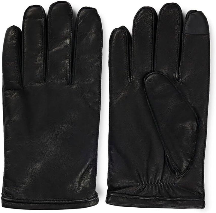 BOSS Herren Lederhandschuhe mit Futter, Kranton-ME, Black, Black1