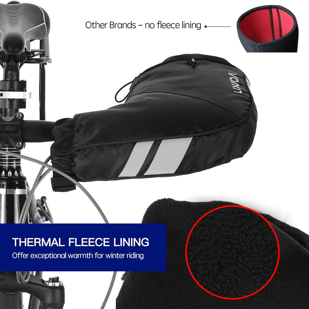 Lixada Handwärmer Fahrradlenker Lenkerstulpen Lenker Winddicht wasserdichte Winter Fahrradhandschuhe