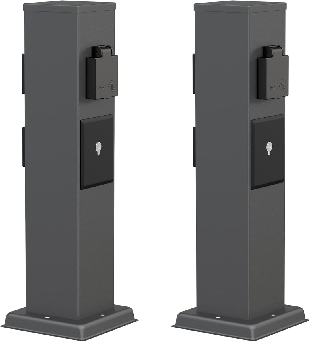 ledscom.de Garten Steckdosensäule Polly für aussen, IP44, Smart Home, WLAN, Alexa, 3-Fach, anthrazit