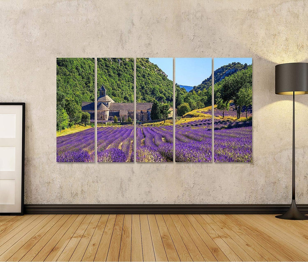 islandburner Bild auf Leinwand Blühendes Lila Lavendelfeld In Der Abtei Senanque In Gordes Provence