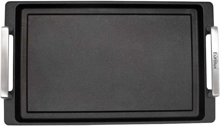 Eurolux Teppanyaki Grillplatte 41 x 24 cm beschichtet - Edelstahl-Seitengriffe - alle Herdarten inkl