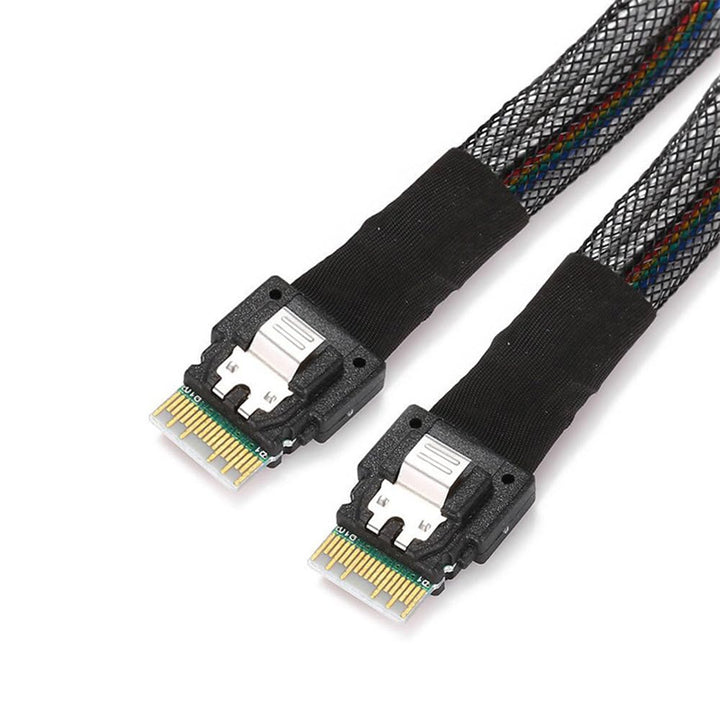xiwai PCI-E Slimline SAS 4.0 SFF-8654 4i 38pin Host auf SFF-8654 Slim SAS Zielkabel, 40 cm SFF-8654