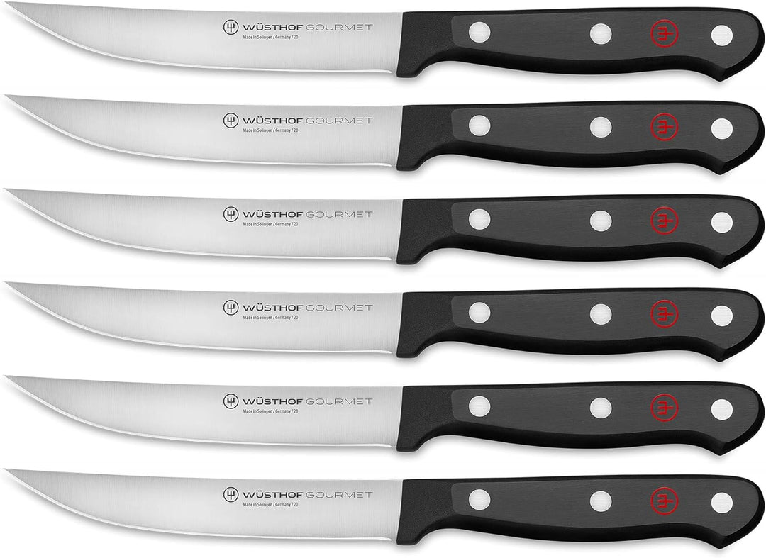 WÜSTHOF Gourmet Steakmessersatz mit 6 Messern, je 12 cm Klingen