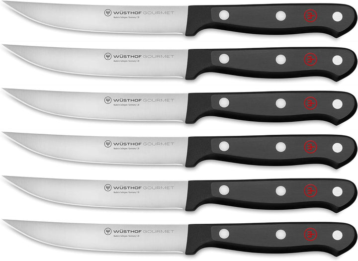 WÜSTHOF Gourmet Steakmessersatz mit 6 Messern, je 12 cm Klingen