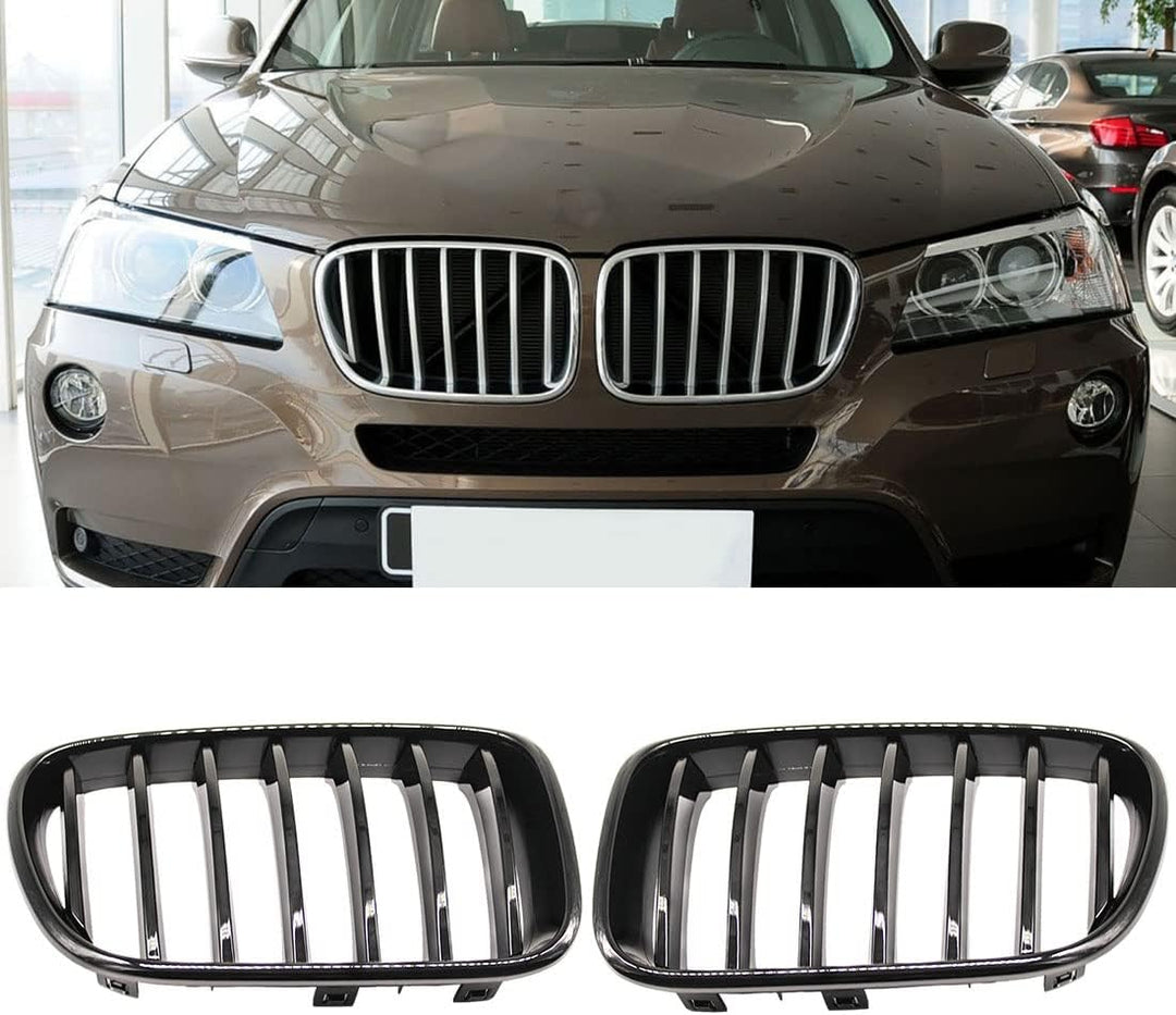 HZTWFC ABS glänzend schwarz Single Slat Sport Nierengitter Zubehör Styling Ersatz Racing Frontstosss