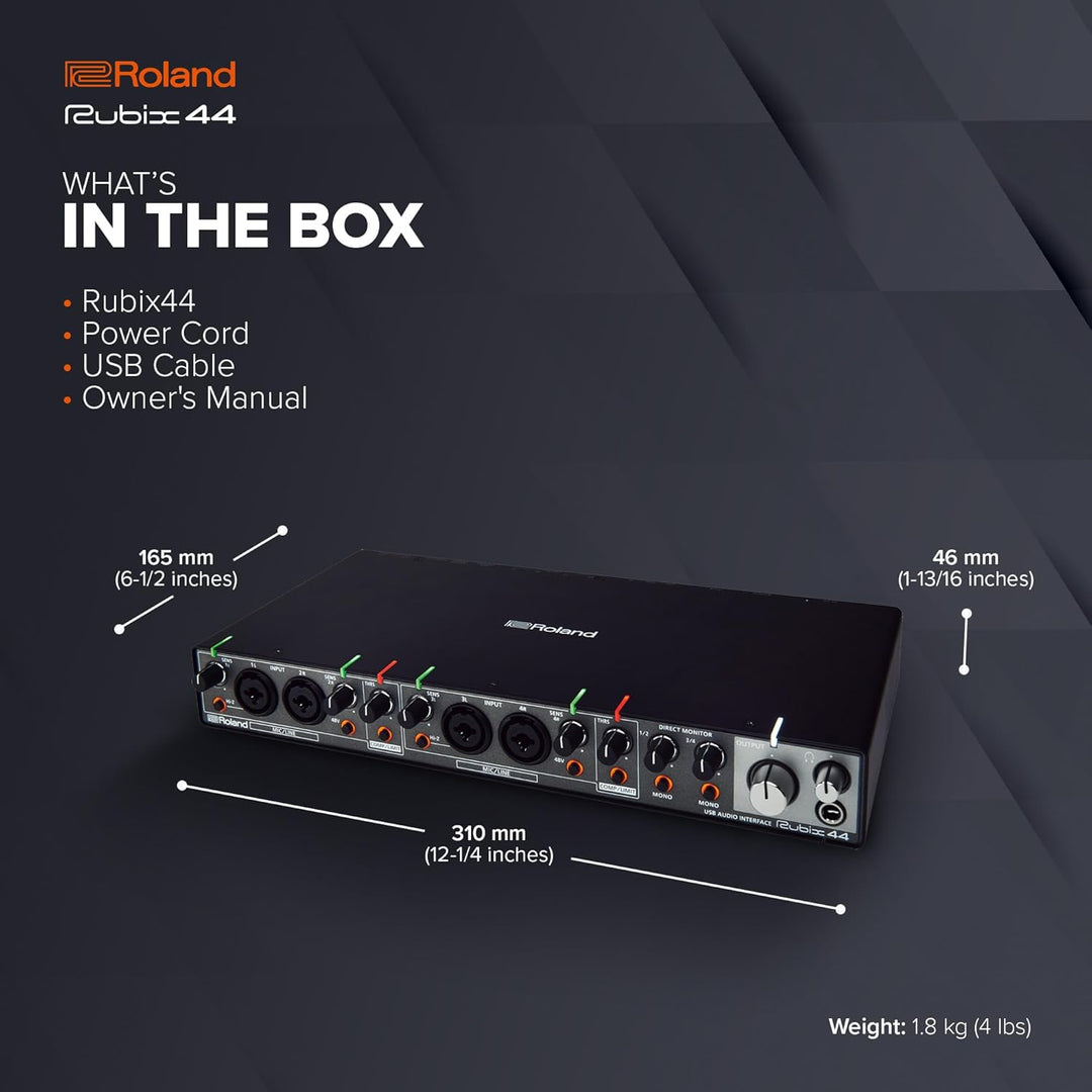 Roland RUBIX44 4-In/4-Out High-Resolution Audio-Interface - Die Hi-Res-Lösung für Homestudio-Produze