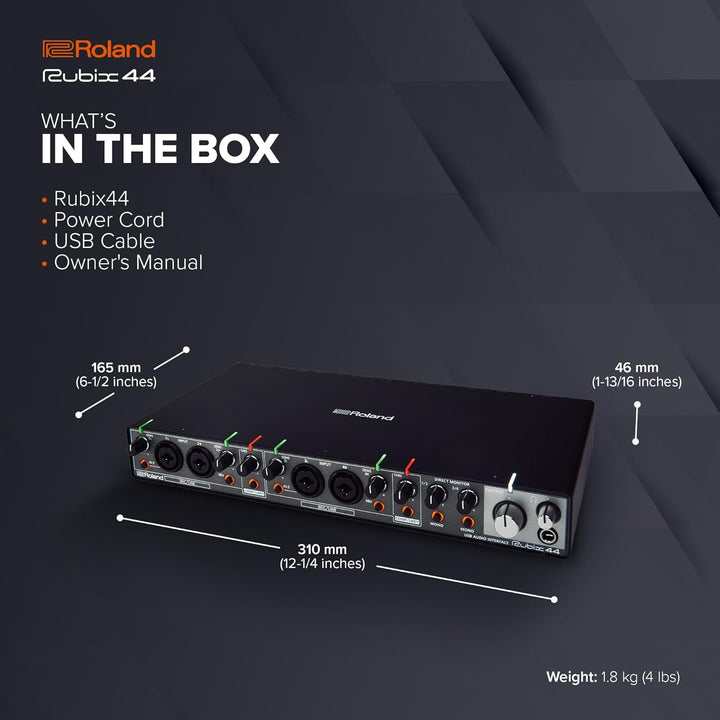 Roland RUBIX44 4-In/4-Out High-Resolution Audio-Interface - Die Hi-Res-Lösung für Homestudio-Produze