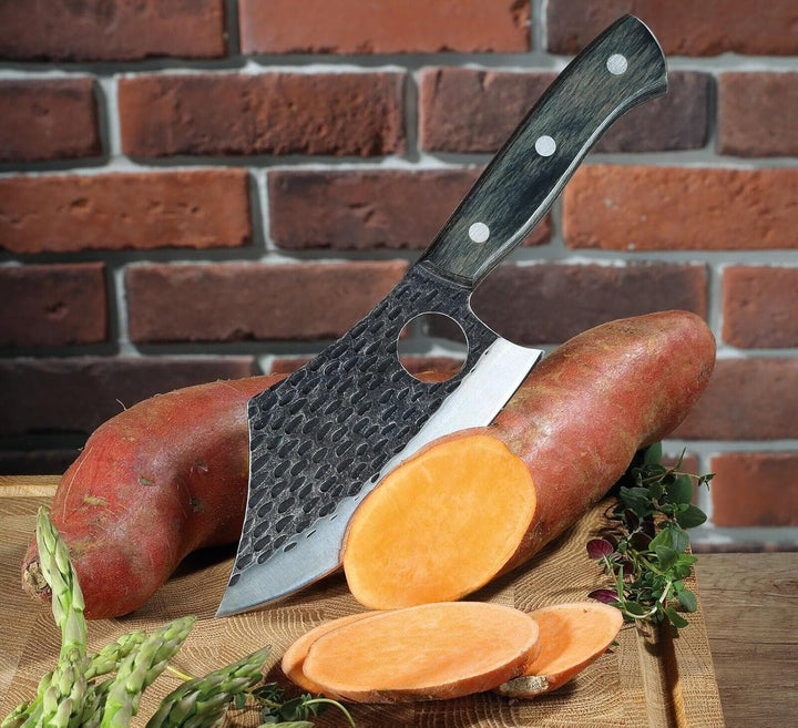 Zassenhaus Kochmesser FARMER 14 cm | handgefertigter Klingenstahl mit Loch | Griff aus Pakkaholz | m