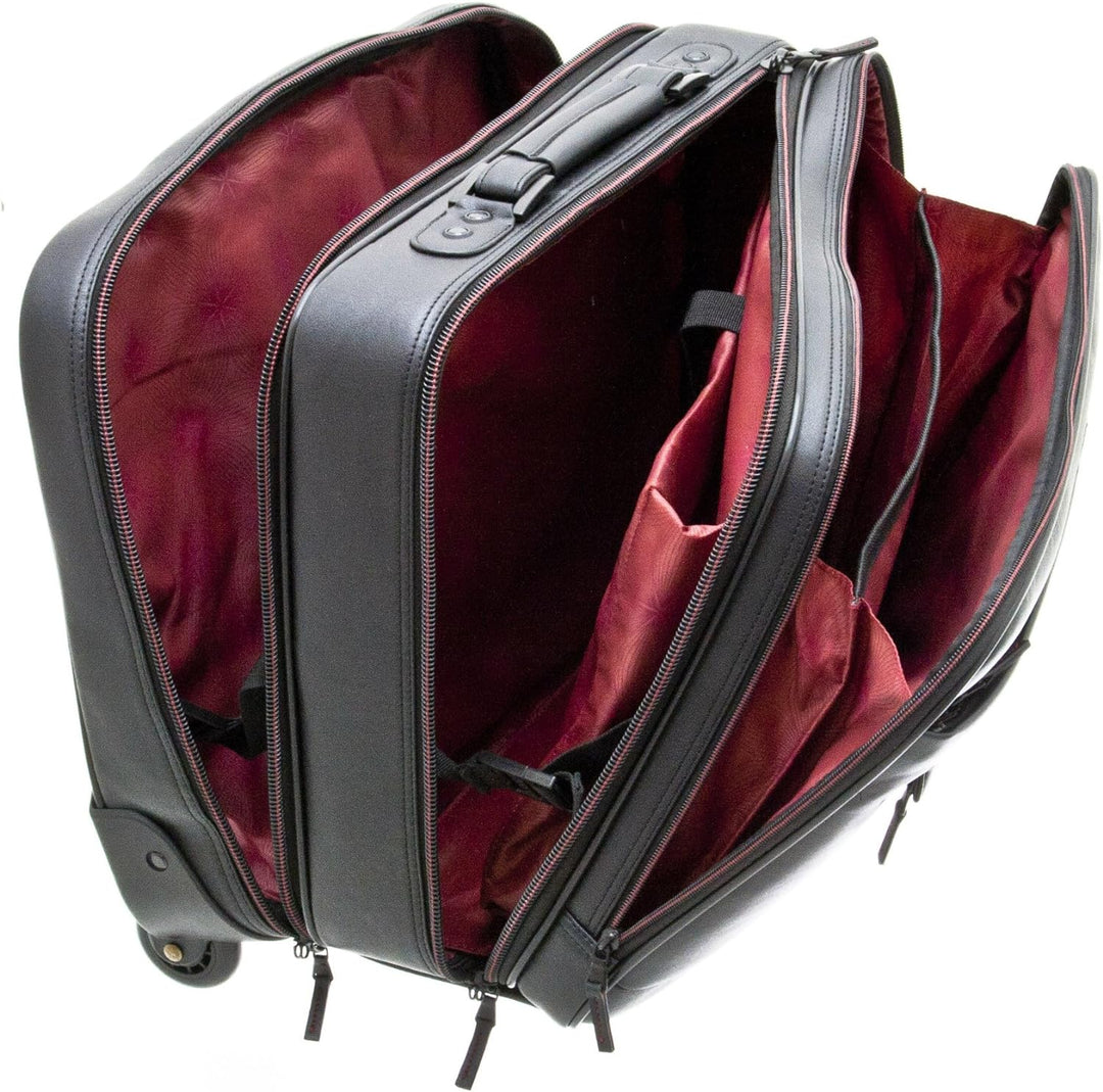 Bowatex Pilotenkoffer Trolley Aktenkoffer Akten Laptop Tasche 46 cm Schwarz