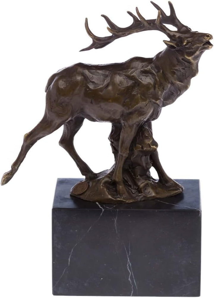 aubaho Bronze röhrender Hirsch Bronzeskulptur Figur Skulptur Jäger Jagd Sculpture Deer