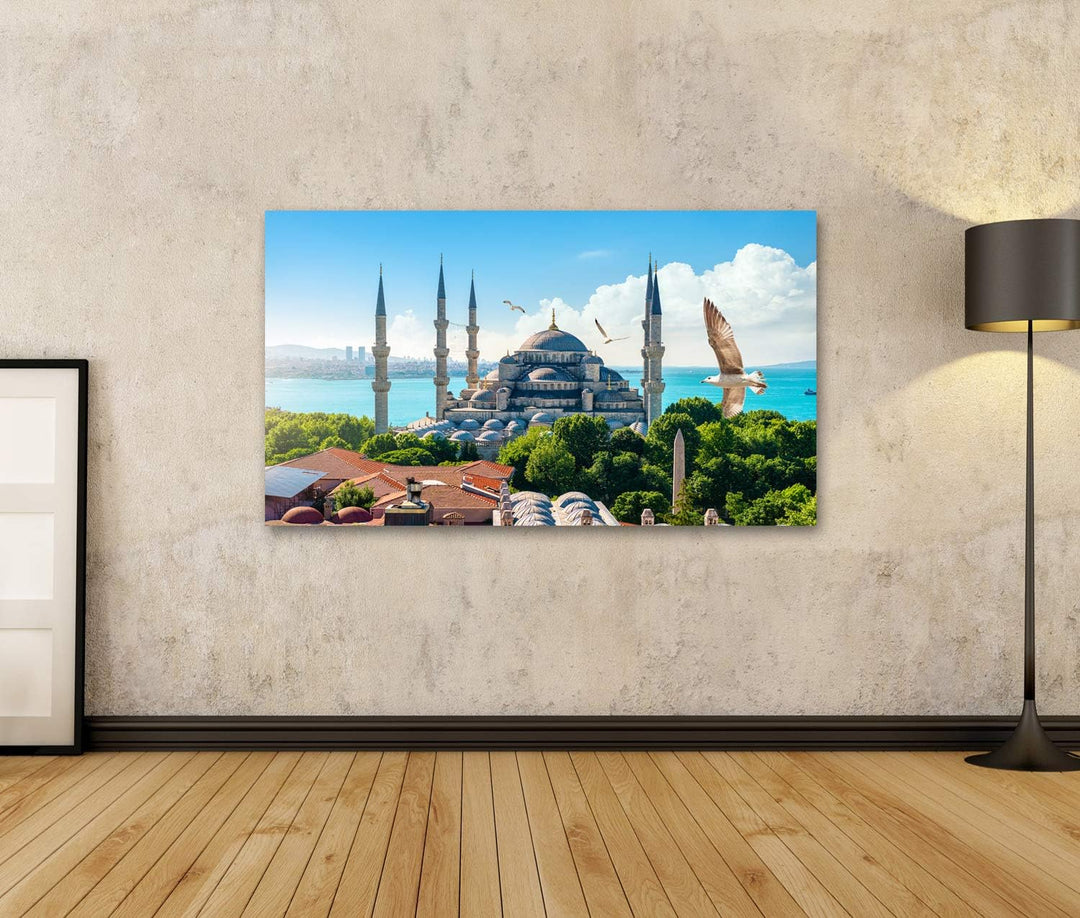 islandburner Bild auf Leinwand Blaue Moschee Am Bosporus Istanbul Türkei Bilder Wandbilder Poster Le