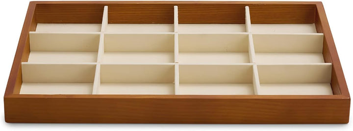 Oirlv Massivholz 12 Gitter Schmucktabletts Stapelbar Schmuckschublade Armband/Uhren Vitrine Display