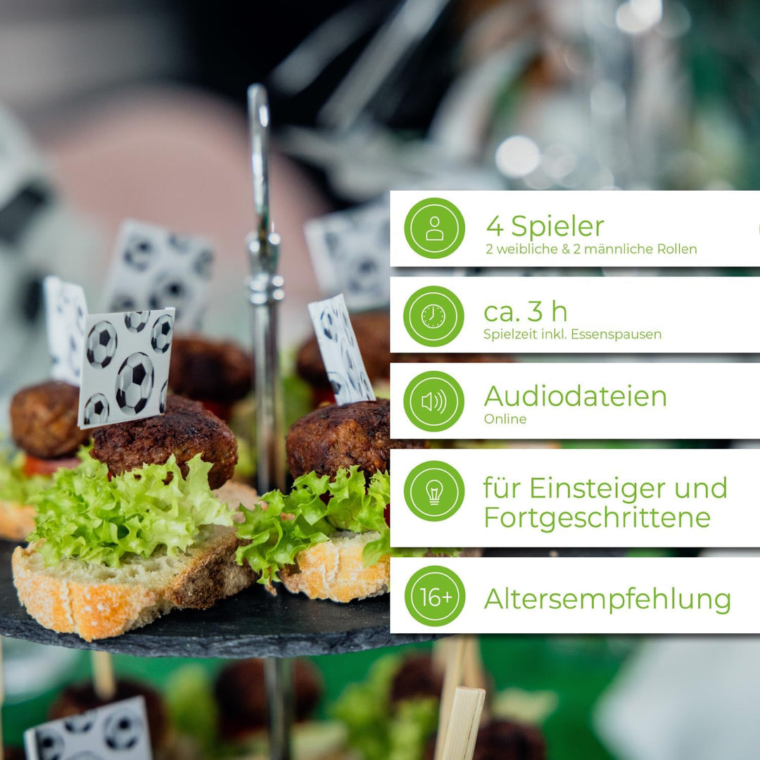 Fussballrausch der Tod wartet abseits – Krimidinner Spiel für zuhause für 4 Personen – Geschenk für